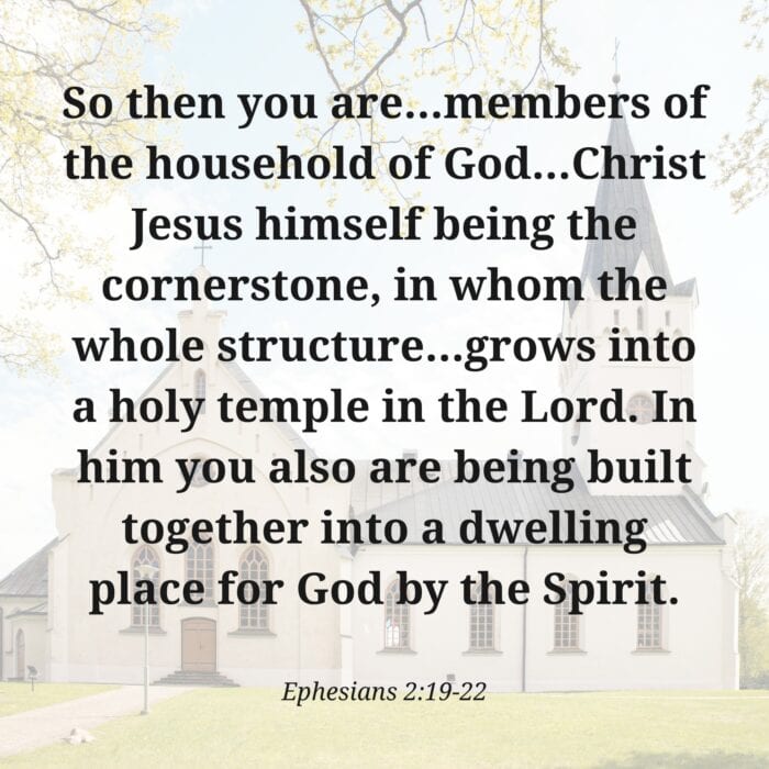 ephesians 2:19-20 - the church is the household of God and meant to grow believers in faith